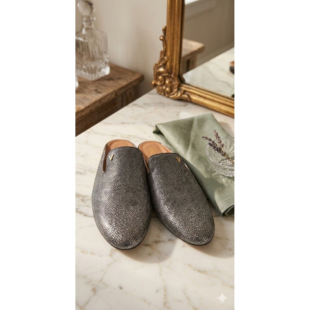 Vionic Gray Suede Carnegie Slip On Mules